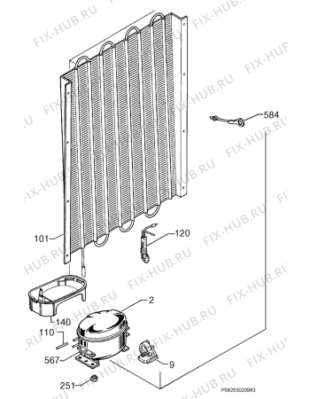 Взрыв-схема холодильника Zanussi ZBT3204 - Схема узла Cooling system 017